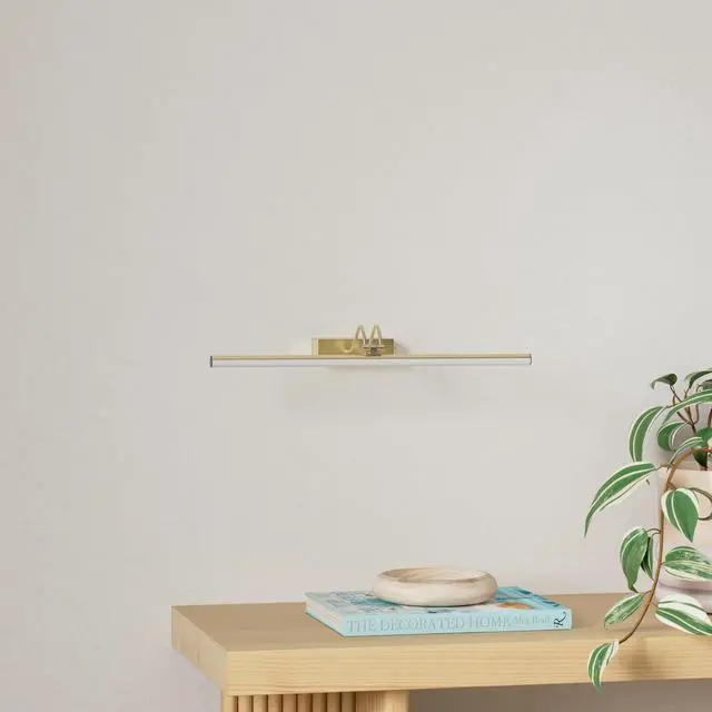 Alt view image 2 of 7 - Picture Light,5000mAh Wireless Wall Light,16" Art Light,Antique Brass | Rechargeable Photo Lights,Remote Timer and Dimmer Gallery Light for Painting,Display,Frame,Living Room