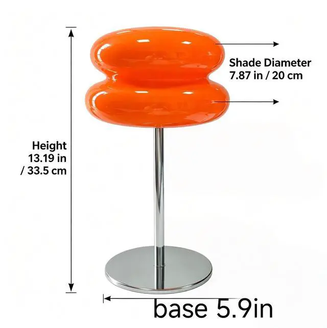 Alt view image 2 of 7 - Bedroom Mushroom lamp, Medieval Modern Bedside Table lamp for Night Stands, Vintage dimmable Small Lamps, Cute Cool Desk Lamps Home Room Aesthetic Decor for Living Room(Orange)