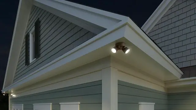 Alt view image 7 of 7 - HomeGuard 2-Light LED Outdoor Flood Lights, 4000K, Bronze | Dark Bronze Wall or Ceiling Mount LED Outdoor Lights, 4000K Cool White, Round Heads (HGX LED 2RH 40K 120 DDB M2)