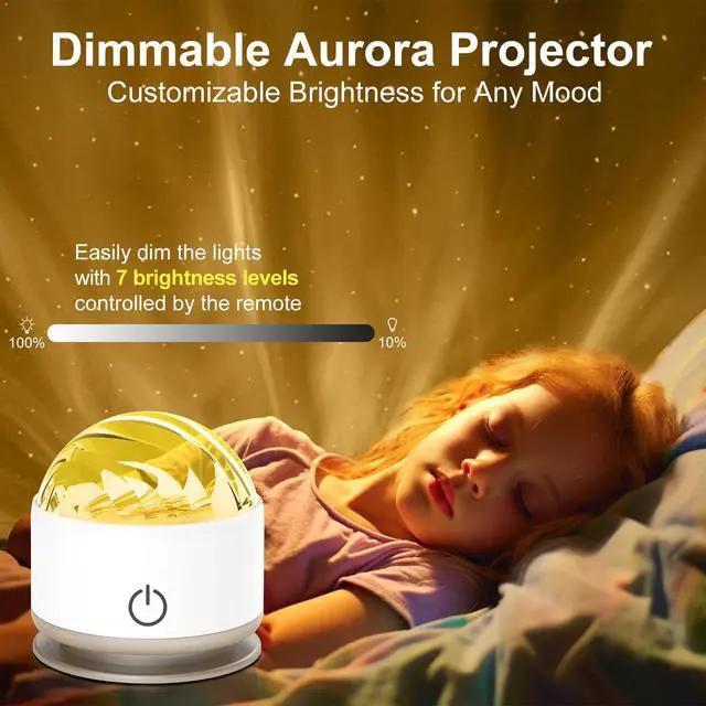 Alt view image 5 of 7 - Northern Light Projector, Battery Operated Aurora Night Light, 16 Colors Galaxy Lamp Ocean Wave Ceiling Projector Mood Ambient Lighting for Bedroom Party Adults Kids Room Toddler Girl Gift