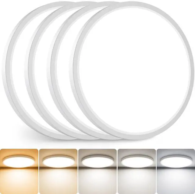 Main image of 4Pack LED Flush Mount Ceiling Light Fixture, 12 Inch 24W, 3200LM, Super Slim 0.7 Inch, 3000K-6500K Adjustable Low Profile LED Ceiling Lights for Bedroom, Kitchen, Hallway(White)