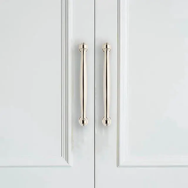 Alt view image 6 of 7 - 10 Pack Polished Nickel Cabinet Pulls 5 Inch(128mm) Hole Centers Cabinet Pulls Kitchen Cabinet Hardware for Cupboard Drawer Handles Dresser Pulls