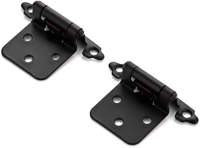 Alt view image 6 of 7 - Black Kitchen Cabinet Hinges, 1/2 Inch Overlay, 50 Pack | Self-Closing Design, Semi Wrap Around Hinge,for Face Frame Cupboard, Matte Black Face Mount Cabinet Hardware,with Screwdriver