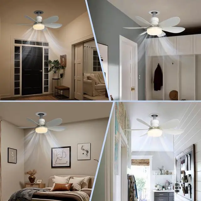 Alt view image 5 of 7 - Socket Fan Light, 20.5IN Light Bulb Fan with Remote Dimmable, Screw in Fan and Light Combo for Garage Kitchen Bedroom Balcony Living Tools Store Laundry Room