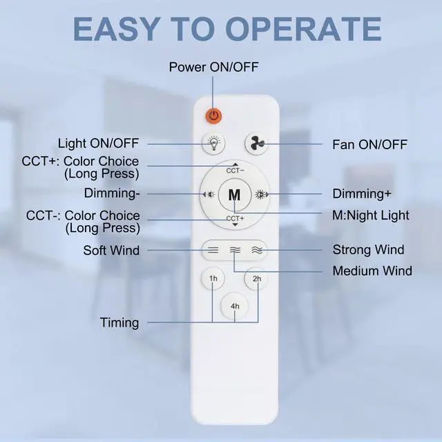 Alt view image 7 of 7 - Socket Fan Light, 20.5IN Light Bulb Fan with Remote Dimmable, Screw in Fan and Light Combo for Garage Kitchen Bedroom Balcony Living Tools Store Laundry Room