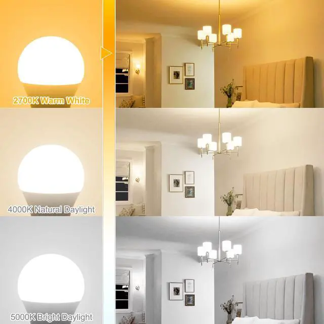 Alt view image 3 of 7 - E12 LED Bulb 60W Equivalent Candelabra Light Bulbs 2700K Warm White | Small Base Light Bulb, 6W A15 LED Ceiling Fan Light Bulbs, CRI85+, 120V 600LM Round Bulb for Chandelier, Non-Dimmable 6 Pack