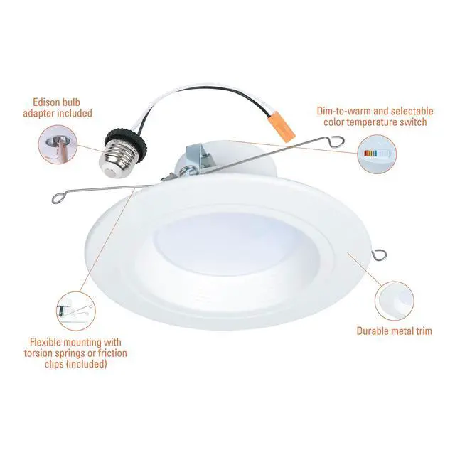 Alt view image 3 of 7 - RL 5/6 inch LED recessed Can Light Trim, 5CCT, dimmable, 600 lm
