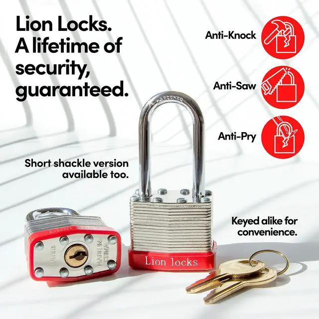 Alt view image 6 of 7 - 12 Keyed Alike Padlocks with 2" Long Shackle, 24 Keys - Padlocks for Outdoor Use, Locks with Keys, Hardened Steel Case, Pick Resistant Brass Pin Cylinder for Hasp Latch, Locker, Gate