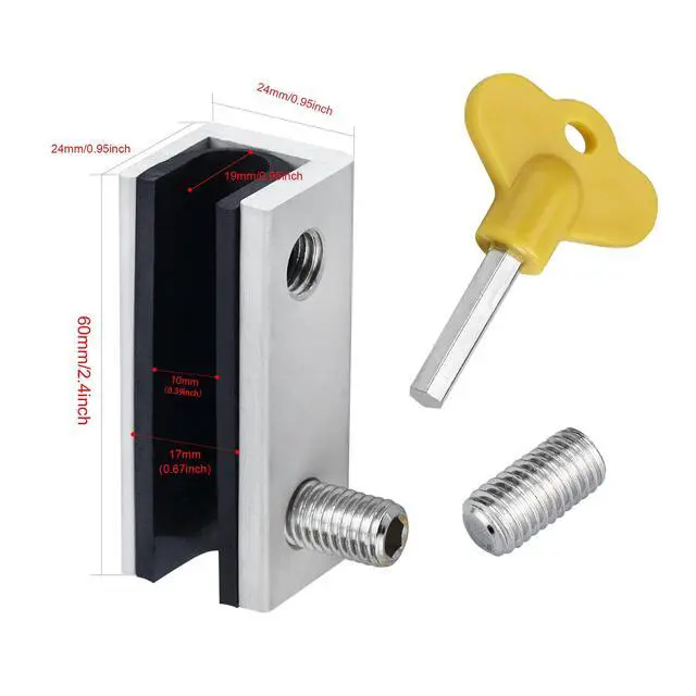 Alt view image 2 of 7 - Window Locks, 4 Sets Sliding Security Window Lock with Key for Vertical & Horizontal Sliding Windows & Sliding Doors, Adjustable Window Locks Security Window Stoppers for Patio Bedroom Home and Office