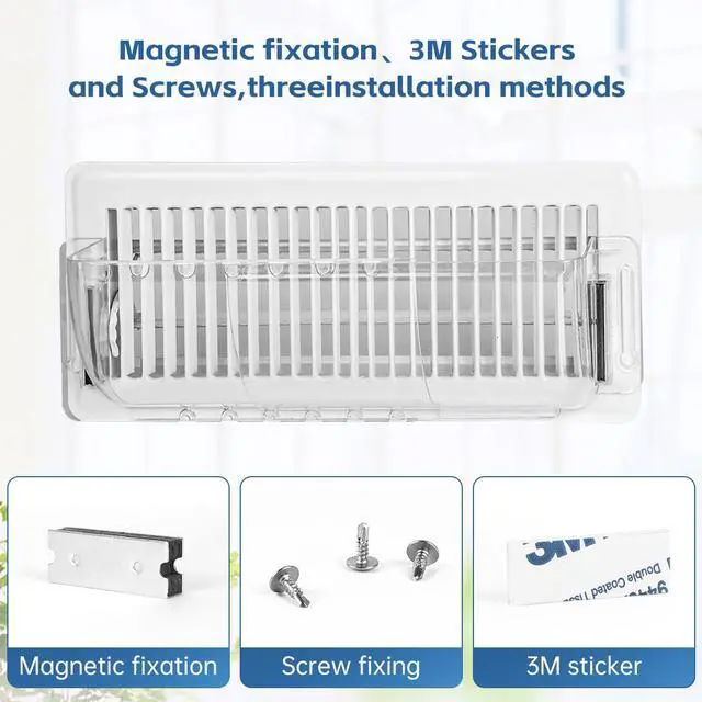 Alt view image 4 of 7 - 2-Pack Register Vent Deflector, Aerospace-Grade Clear Design, 8.5-15 in | 200% stronger magnet grip, Anti-drop slots, 3 mounting methods, -35°F to 284°F for Ceiling/Floor/Wall Registers