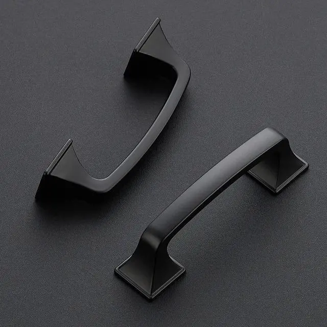 Alt view image 2 of 7 - Matte Black Square Foot Arch Cabinet Pulls 3 Inch 30 Pack | Solid Zinc Alloy, Smooth Pull Feel, Kitchen Cabinet Handles, Drawer Pulls, For Cupboards, Drawers, Dressers, Cabinet