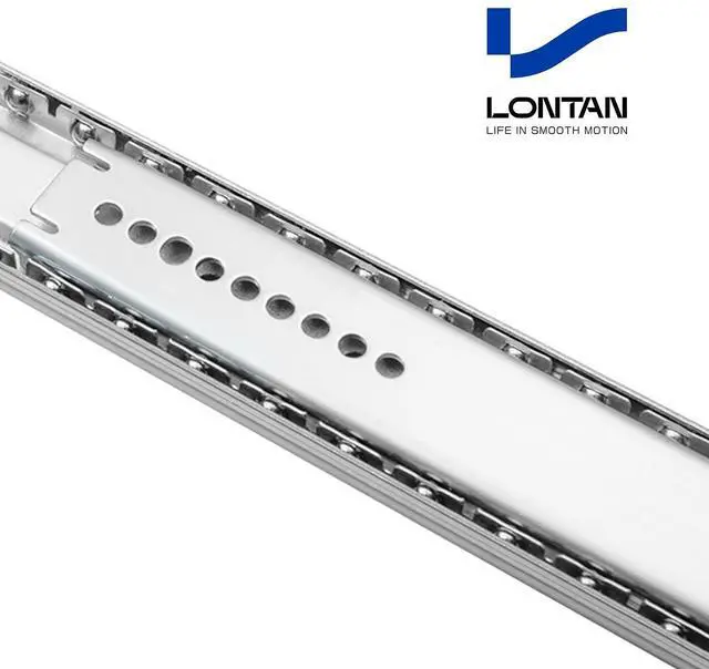 Alt view image 5 of 7 - 5 Pcs Center Mount Drawer Slides 14 Inch Bottom Mount Drawer Rails | Heavy Duty 50lb Capacity Cold Rolled Steel; 3/4 Extension; Smooth Ball Bearing Glides Track; Cabinet Replacement Hardware