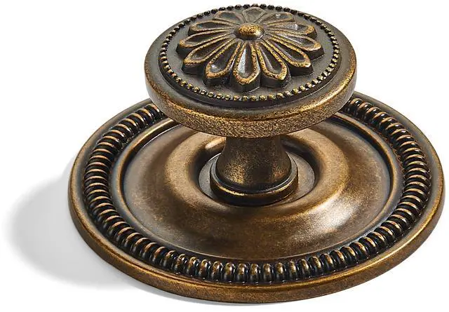 Main image of 10 Pack 2.5 Inch Antique Brass Cabinet knobs with Backplate,Vintage Backplate for Drawer knobs, Bi-Fold Door Knobs
