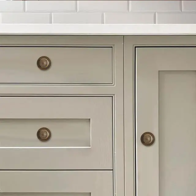 Alt view image 4 of 7 - 10 Pack 2.5 Inch Antique Brass Cabinet knobs with Backplate,Vintage Backplate for Drawer knobs, Bi-Fold Door Knobs