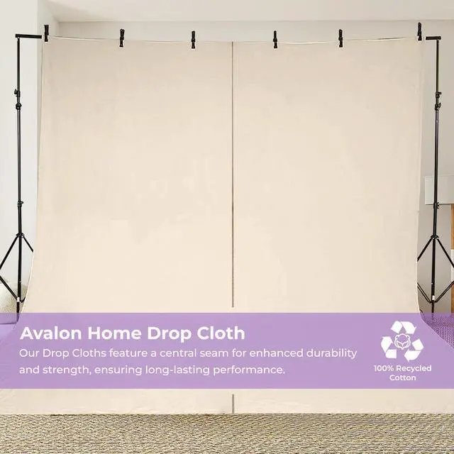 Alt view image 7 of 7 - Canvas Drop Cloth for Painting 9x6 feet Pack of 2-8oz Painters Drop Cloths for Painting - All Purpose Canvas Tarps for Floor & Furniture Protection - Recycled Cotton Fabric
