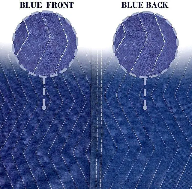 Alt view image 4 of 7 - 2 Pack Moving Blankets Heavy Duty 80"x72" Quilted Packing Blankets for Moving Furniture Padded Shipping Furniture Mover Blue