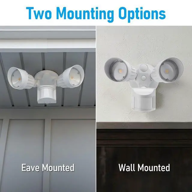 Alt view image 7 of 7 - Motion Sensor Security Lights Dusk to Dawn IP65 5000K White | COB LED Motion Detector Flood Light Outdoor, 100-277V, ETL Listed, Adjustable Heads, Aluminum, Waterproof, Daylight