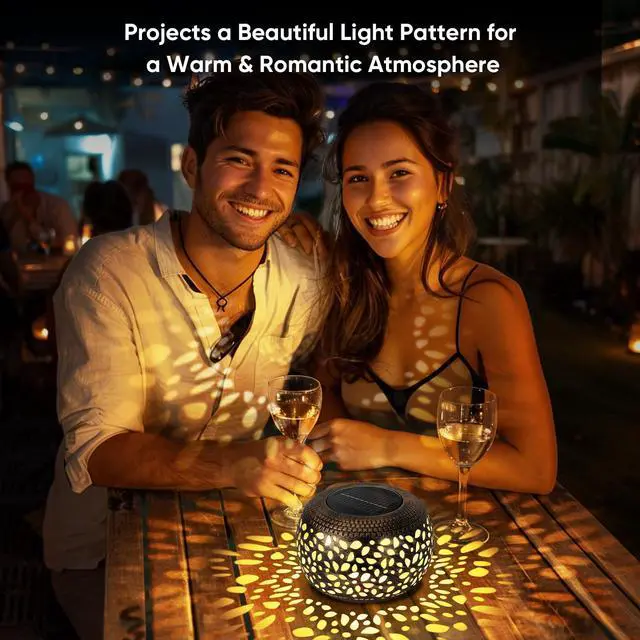 Alt view image 2 of 7 - Solar Lanterns Waterproof Outdoor Decor: 2 Pack Hollow Out Retro Metal Solar Lights - Unique Gardening Gifts for Women Mom - Outside Garden Yard Patio Porch Tabletop Decorations 2 Lighting Colors