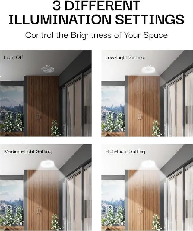 Alt view image 7 of 7 - SocketAir Wireless Ceiling Fan Light with Remote Control, Extender,110-120 Volt, 2100 Lumens, 3 Fan Speeds, 3 Light Settings, 6500K for Living, Dining, Working Space ASON TV