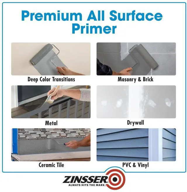 Alt view image 4 of 7 - 286258 Bulls Eye 1-2-3 All Surface Primer, Quart, Gray | Bulls Eye 1-2-3 water-base primer-sealer, 31.5oz, Gray. All-surface stain-blocking primer for interior & exterior; sticks
