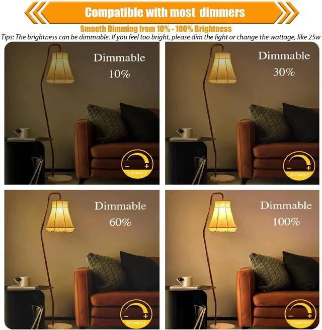 Alt view image 5 of 7 - 12 Pack Dimmable LED Light Bulbs 40 Watt Equivalent, ST19 Vintage E26 Edison Bulbs, 2700K Soft Warm White 4W LED Bulbs, Antique Filament Decorative Light Bulbs for Light Fixtures