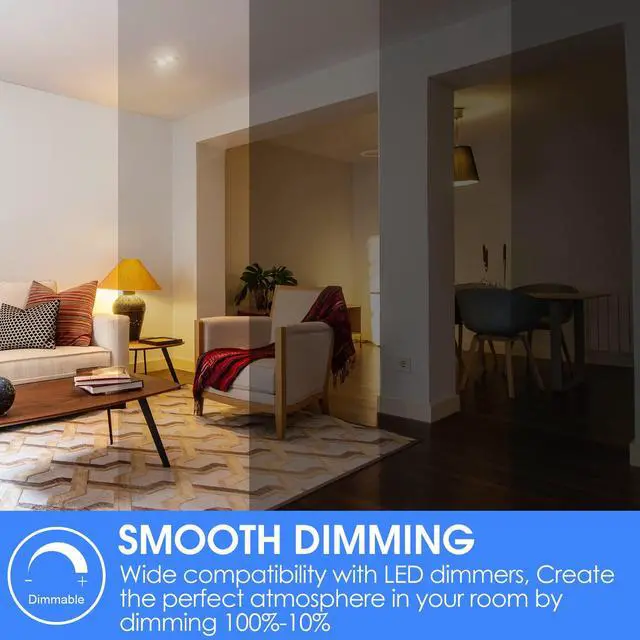 Alt view image 3 of 7 - Dimmable LED Light Bulbs, 60W Equivalent 5000K Daylight, 8W 800 Lumens, E26 LED Bulb 60 Watt Dimmable, ETL Listed, 12 Packs