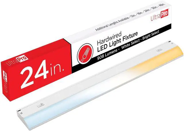 Main image of 24 Inch Hardwired Under Cabinet Light, Dimmable 908 Lumens | 3 Color Temperatures from Soft White to Cool White Lighting, Linkable Under Cabinet Lighting for Kitchen ETL Listed