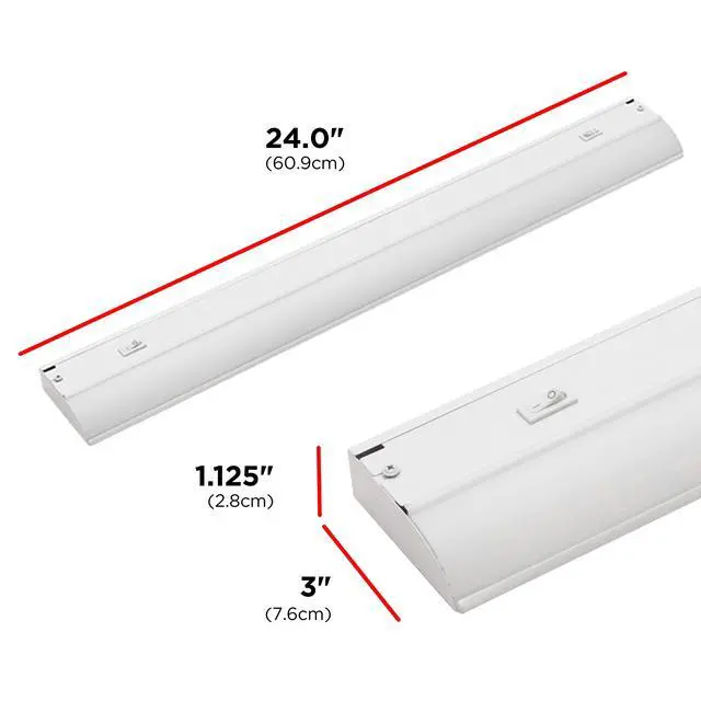 Alt view image 4 of 7 - 24 Inch Hardwired Under Cabinet Light, Dimmable 908 Lumens | 3 Color Temperatures from Soft White to Cool White Lighting, Linkable Under Cabinet Lighting for Kitchen ETL Listed