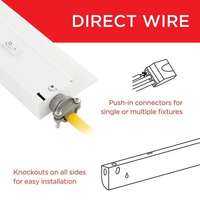 Alt view image 5 of 7 - 24 Inch Hardwired Under Cabinet Light, Dimmable 908 Lumens | 3 Color Temperatures from Soft White to Cool White Lighting, Linkable Under Cabinet Lighting for Kitchen ETL Listed