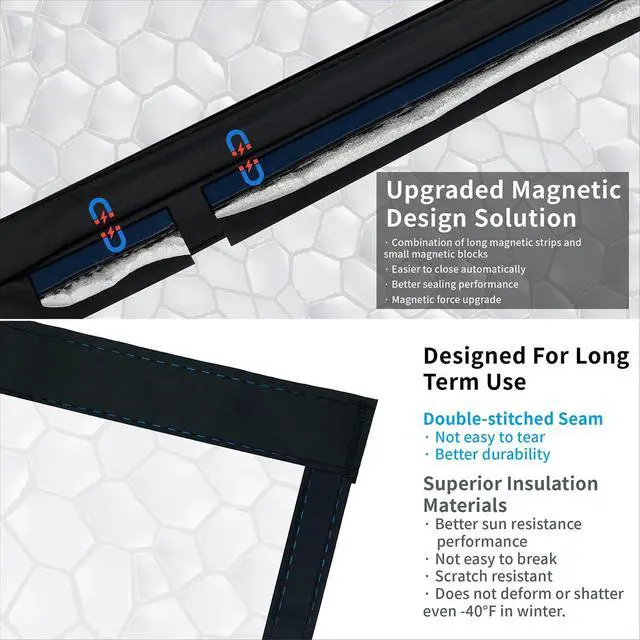 Alt view image 4 of 7 - Magnetic Thermal Insulated Door Curtain 32 x 80 inch, Transparent Door Cover, Keep Warm in Winter Cool in Summer, Self Sealing, Pet and Kid Friendly
