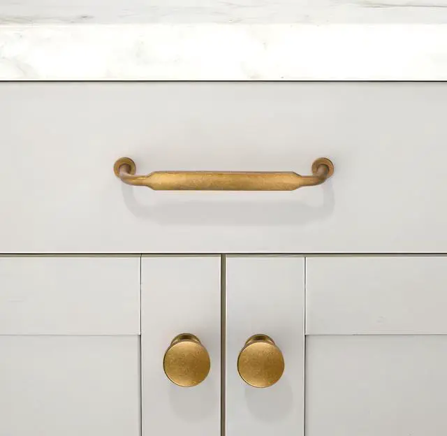 Alt view image 3 of 6 - 10 Pack Antique Brass Cabinet Pulls 5 Inch(128mm) Kitchen Cabinet Handles Solid Zinc Alloy Cabinet Hardware Drawer Pulls