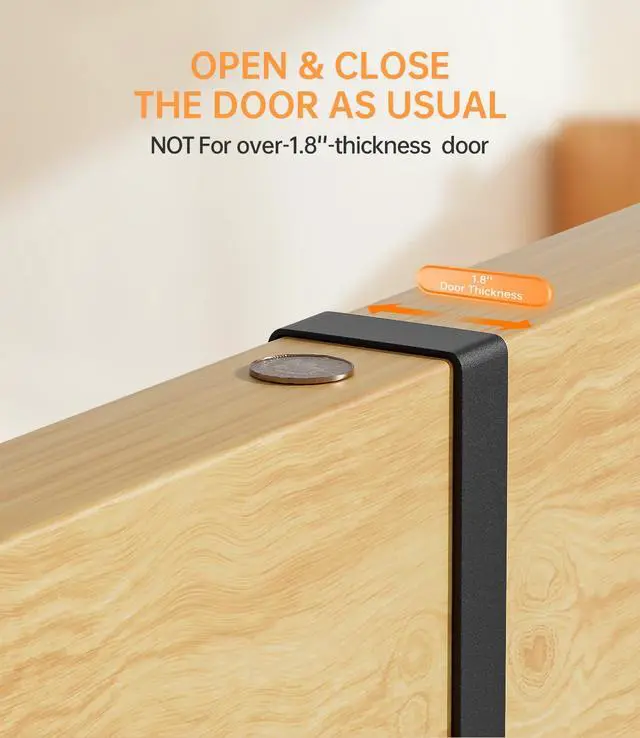 Alt view image 4 of 7 - Broom Holder Over The Door with Hooks -304 Stainless Steel (Black) | Save Space, Anti-Rust & Sturdy, Mop and Broom Holder Wall Mounted or Hanging Over The Door, for Garage Laundry Kitchen