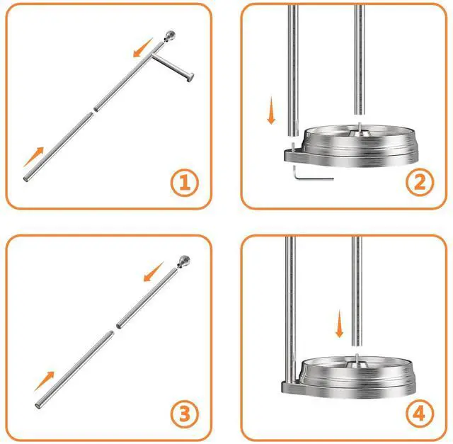 Alt view image 6 of 6 - Toilet Paper Holder for Bathroom, Heavy Weighted Metal Free Standing Toilet Paper Holder Stand with Crystal Ball, Toilet Paper Roll Stand for Bathroom AccessoriesBrushed Nickel