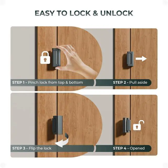 Alt view image 6 of 7 - Home Security Door Reinforcement Lock, Childproof Safety Latch | 2Pack Top Door Lock Stopper for Toddlers Safety, Prevents Home Unauthorized Entry, Aluminum Construction, Withstands 800lbs
