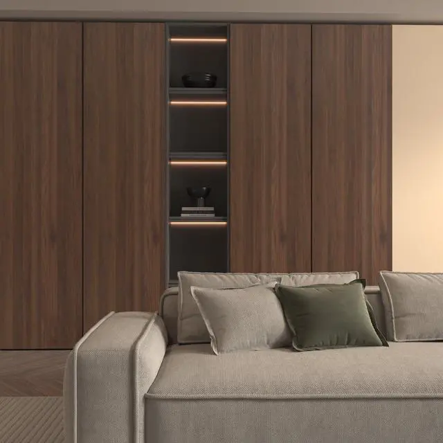 Alt view image 6 of 7 - Walnut Wood Contact Paper 16x354 inch Dark Brown Wood Wallpaper Peel and Stick Waterproof Removable Faux Wood Grain Vinyl Wrap Vintage Countertop Paper for Drawer Liner Cabinets Walls Desk