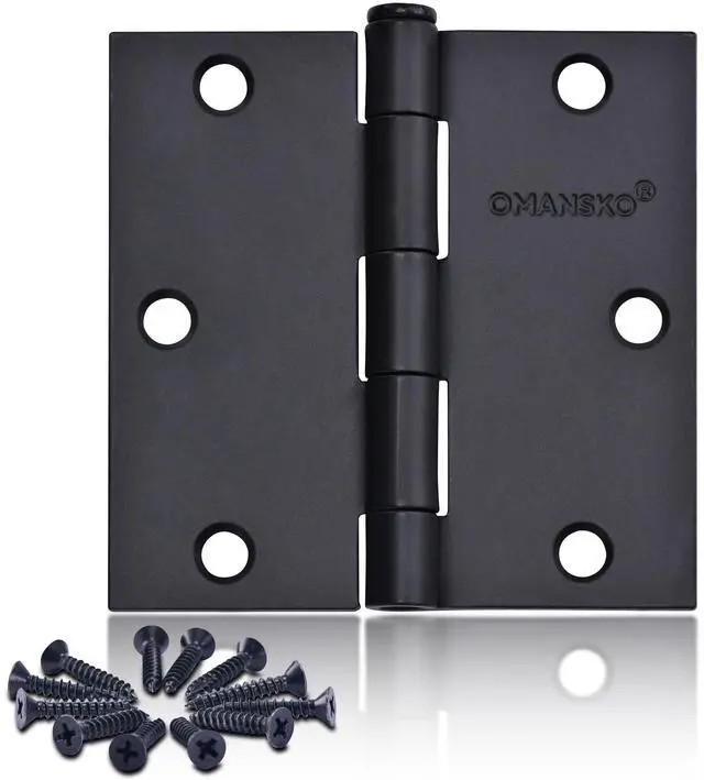 Main image of 24 Pack Black Door Hinges, 3.5 x 3.5 Inch Black Hinges for Interior Doors 3 1/2 Inch Hinges for Residential Doors, Square Corners Interior Door Hinges for Standard Flat/Bedroom