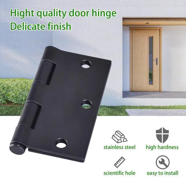 Alt view image 5 of 6 - 24 Pack Black Door Hinges, 3.5 x 3.5 Inch Black Hinges for Interior Doors 3 1/2 Inch Hinges for Residential Doors, Square Corners Interior Door Hinges for Standard Flat/Bedroom