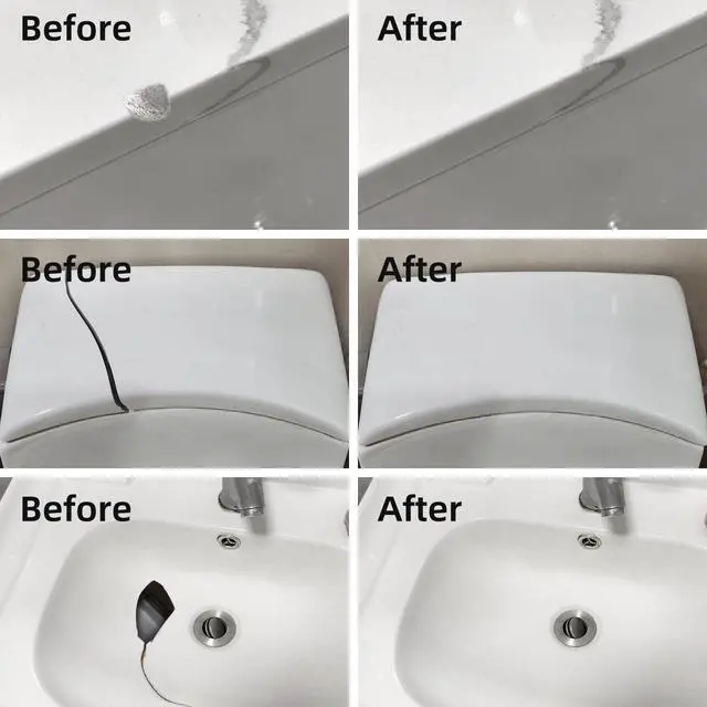 Alt view image 3 of 6 - Tub Repair Kit White, Fiberglass Shower tub and Porcelain Sink Repair Kit | Bathtub Repair Kit for Acrylic, Enamel, Ceramics Tile and Toilet, Repair cracks, fragments, holes and pits