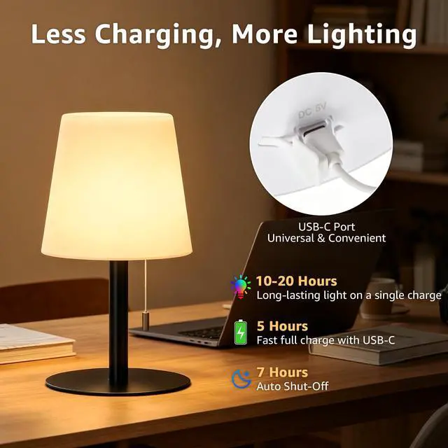 Alt view image 5 of 7 - Shower Lamp Rechargeable Cordless Light Waterproof for Bathroom Spa | Portable Battery Operated Table Lamp RGB Mood Lighting LED Night Light for Patio kitchen Camping (Black)