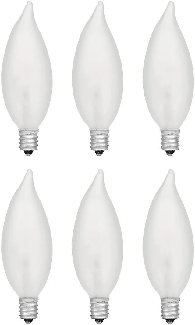 Alt view image 2 of 6 - Sylvania Double Life Incandescent Light Bulb, B10, 40W, Dimmable, Candelabra Base, 285 Lumens, Frosted - 6 Count (Pack of 1) (15323)
