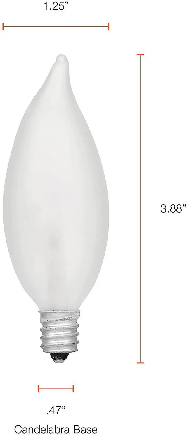 Alt view image 6 of 6 - Sylvania Double Life Incandescent Light Bulb, B10, 40W, Dimmable, Candelabra Base, 285 Lumens, Frosted - 6 Count (Pack of 1) (15323)