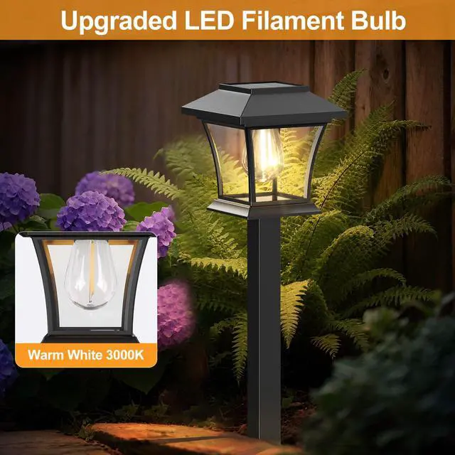 Alt view image 2 of 7 - 16 Pack Solar Pathway Lights Outdoor, Warm White | Ideal for Walkways, Gardens, Lawns, Driveways & Landscape Lighting, Automatic Dusk-to-Dawn Lighting