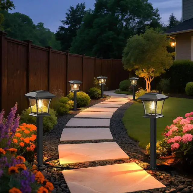 Alt view image 7 of 7 - 16 Pack Solar Pathway Lights Outdoor, Warm White | Ideal for Walkways, Gardens, Lawns, Driveways & Landscape Lighting, Automatic Dusk-to-Dawn Lighting