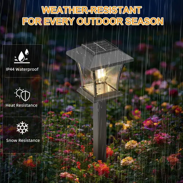 Alt view image 5 of 7 - 16 Pack Solar Pathway Lights Outdoor, Warm White | Ideal for Walkways, Gardens, Lawns, Driveways & Landscape Lighting, Automatic Dusk-to-Dawn Lighting