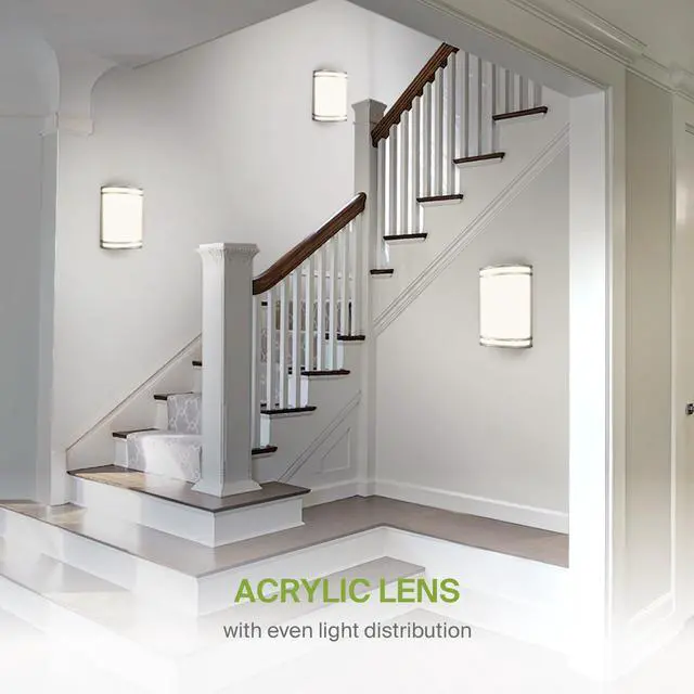 Alt view image 5 of 7 - Indoor LED Wall Sconce Lights - 10 Inch 15W Brushed Nickel Modern LED Wall Sconces Hardwired - ETL Dimmable 3000K 4000K 5000K Adjustable Sconce Light Fixture for Bedroom, Hallway