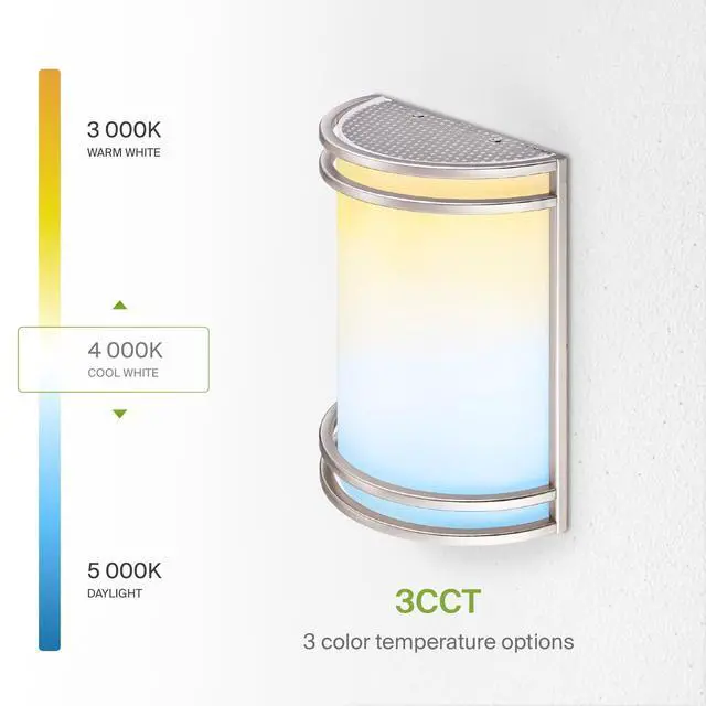 Alt view image 6 of 7 - Indoor LED Wall Sconce Lights - 10 Inch 15W Brushed Nickel Modern LED Wall Sconces Hardwired - ETL Dimmable 3000K 4000K 5000K Adjustable Sconce Light Fixture for Bedroom, Hallway