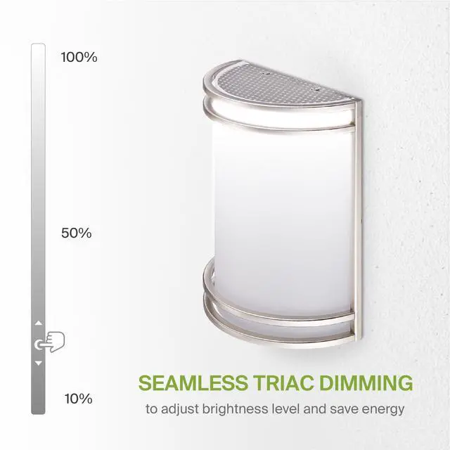 Alt view image 7 of 7 - Indoor LED Wall Sconce Lights - 10 Inch 15W Brushed Nickel Modern LED Wall Sconces Hardwired - ETL Dimmable 3000K 4000K 5000K Adjustable Sconce Light Fixture for Bedroom, Hallway