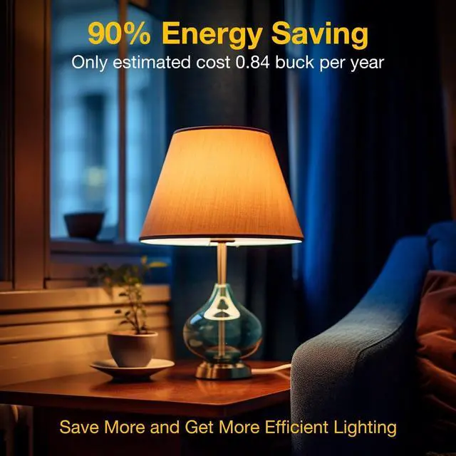 Alt view image 7 of 7 - 12 Pack A19 Vintage LED Edison Bulbs, Dimmable, 60W Equivalent, High Brightness 2700K Soft White, 8W E26 Standard Base, 800 Lumens, CRI80+, Clear Glass Filament Bulb for Home