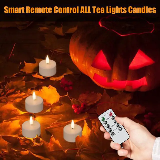 Alt view image 4 of 7 - Rechargeable Tea Lights Candles Remote Timer Charging Base White | Flameless LED Tealight Candles Battery Operated, Christmas Wedding Decor, Electric tea lights,12 Pack, 1.57 x 1.85 in