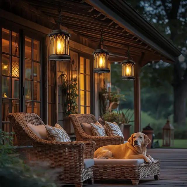 Alt view image 5 of 7 - Hanging Solar Lanterns Outdoor Waterproof - 2 Pack Lanterns Decorative Outdoor Patio Decor with Clip Solar Lantern for Outside - Outdoor Lanterns for Patio Garden Waterproof Gifts for Women Mom Family